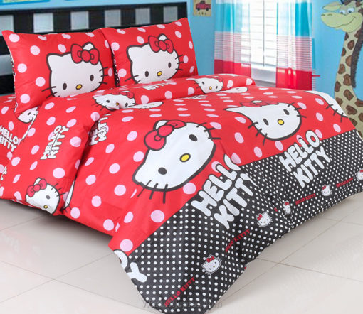 Sprei Panca Hellokitty Polca Red