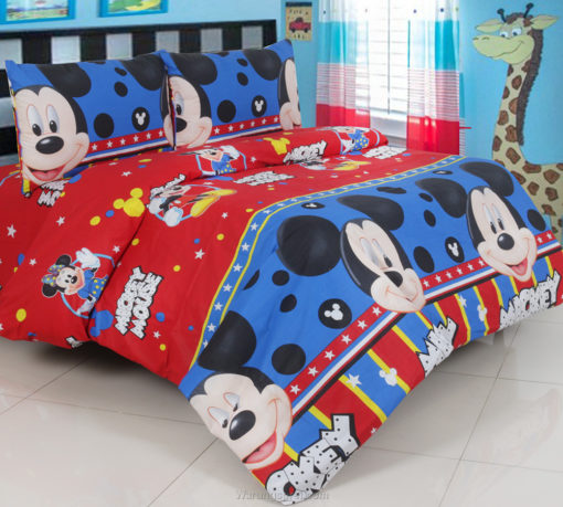 Sprei Panca Mickey Smile Biru