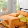 Sprei Polos Orange Kombinasi Kuning